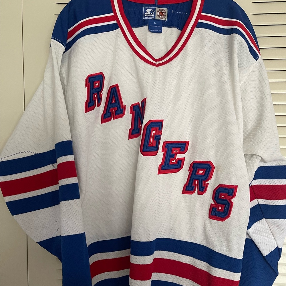 STARTER NY Rangers White Jersey with Blue and Red Accents